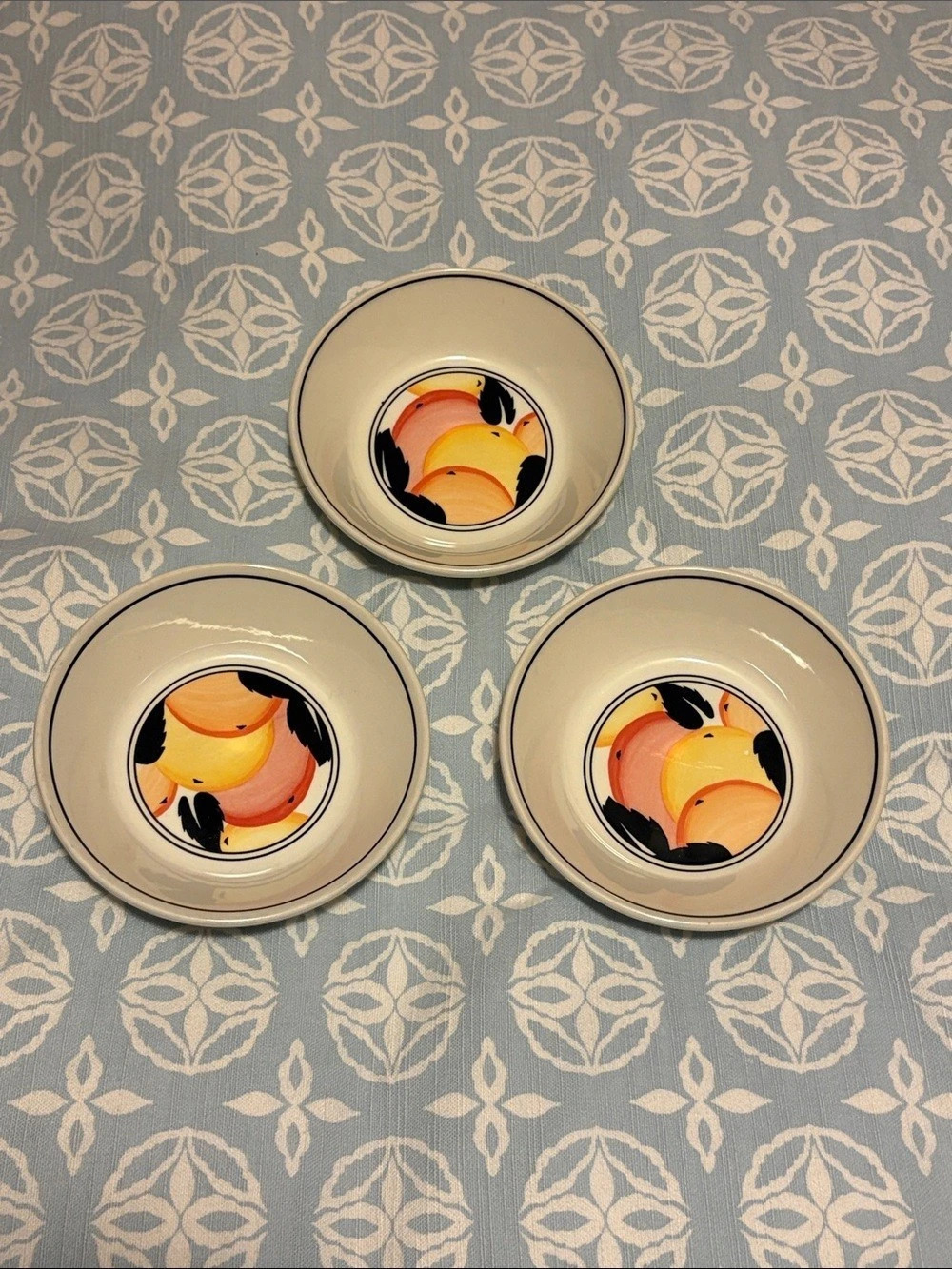 Vintage Midwinter Stonehenge Oranges & Lemons Bowls Set of 3 England